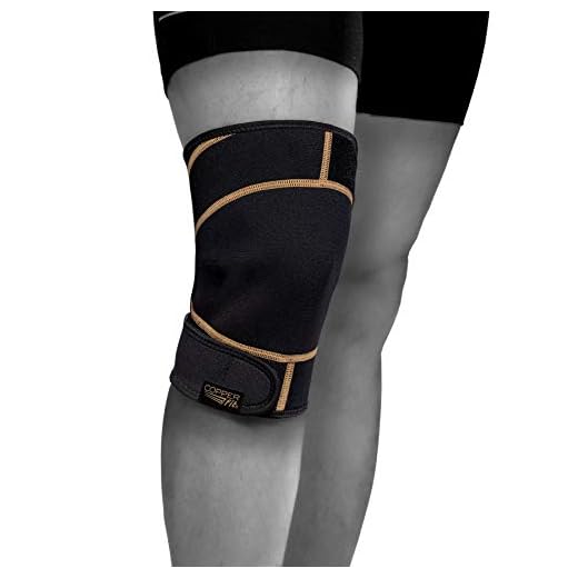 Copper Fit Men's Rapid Relief Knee Wrap with Hold/Cold Therapy, Black, One Size