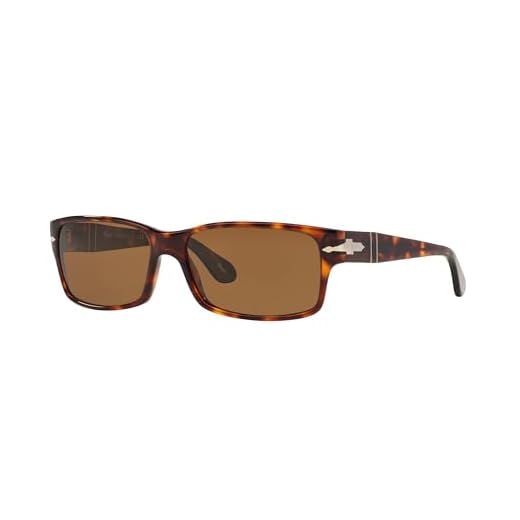 Persol PO2803S Rectangular Sunglasses, Havana/Crystal Brown Polarized, 58 mm