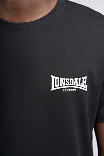 Lonsdale Elmdon Camiseta, Negro, L Hombres