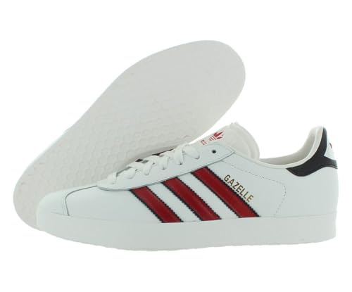 Image of adidas Gazelle Mens Shoes Size 6, Color: Core White /Better Scarlet /Core Black-White