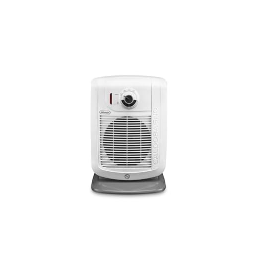 De'Longhi HBC 3030 Termoventilatore Caldobagno, 2 livelli di potenza, Funzione ECO-SILENCE, Protezione antigoccia, Ventilazione estiva, Avvolgicavo, per ambienti fino a 60 m³