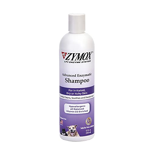 ZYMOX Advanced Enzymatic Shampoo, 12 oz - for Pets & Animals of All Ages: Cleans, Refreshes, Hydrates & Nourishes Dry Skin & Coat