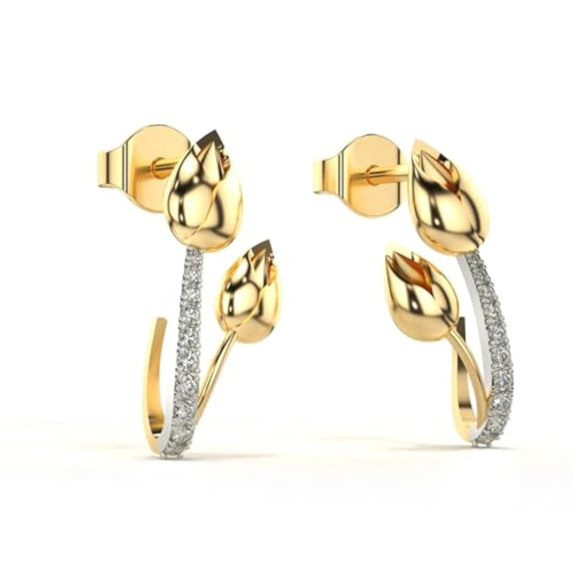 Women's Sterling Silver & Lab Grown Diamond Earrings, 0.13cts