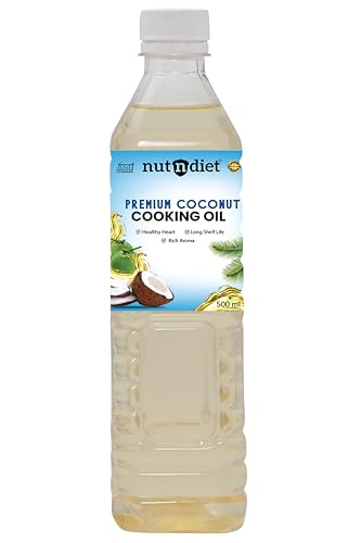 Image of nutndiet Premium Edible Coconut Oil for Cooking, 500ml PET Bottle | Natural Coconut Oil | Perfect Choice for Frying, Baking, Sauteing, and Everyday Healthy Cooking Needs