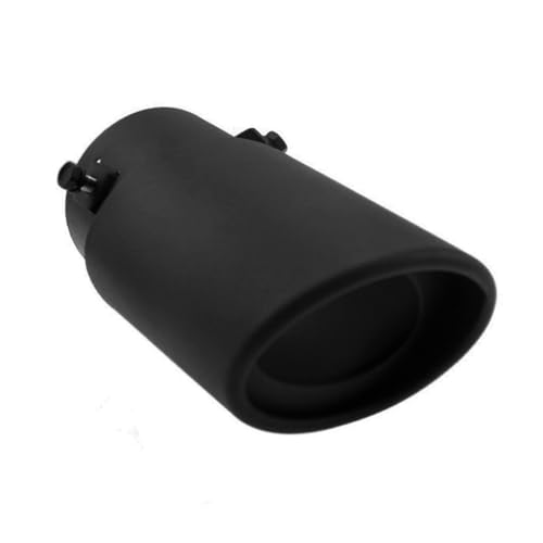 tpnidaii 車外用品 ストレート式 マフラーカッター 排気管 エキゾーストチップ マフラー パイプ テールパイプ径38-53mm適応 口径2.5インチ 斜めカット 外装 パーツ ドレスアップ ステンレス製 (ブラック)