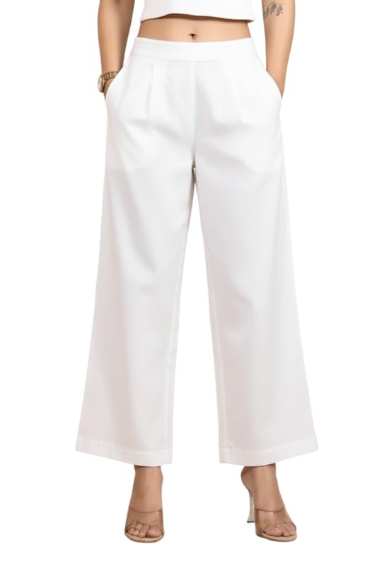 mirhanika Wide Leg Cotton Trousers for Women Straight Fit Korean Style Parallel Pants for Women Casual Office Formal Wear-picture-21