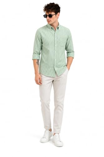 Image of Youth First Men's Cotton Blend Casual Shirt | Regular Fit Solid Full Sleeve Button Down Collared Shirts | Comfortable Formal Office Business Casual for Men