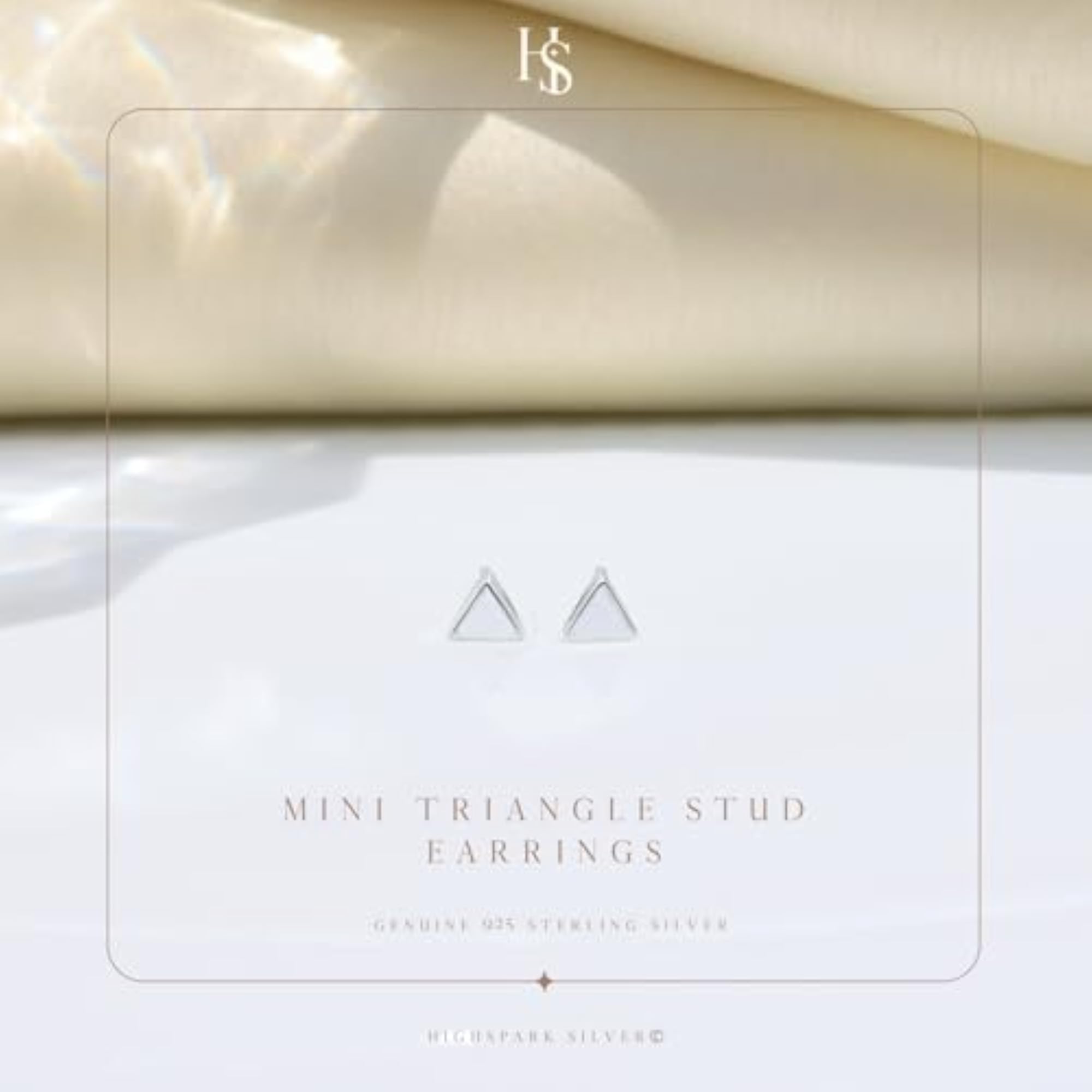 Women's 925 Sterling Silver Tiny Triangular Stud Earrings