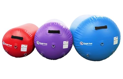 Tumbl Trak Air Barrel, Commercial Grade Air Roller for Gymnastics and Cheerleading, Blue, 36In Diameter