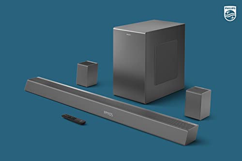 Image of PHILIPS B8967 5.1.2 Channel True Surround Soundbar with Wireless Rear Speakers and Subwoofer, Black