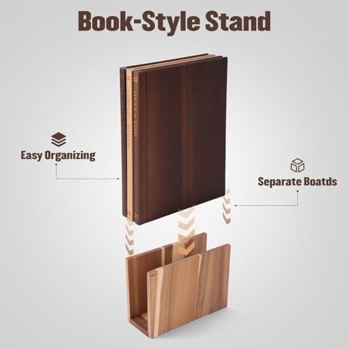 Set de tablas de cortar con soportes de madera en forma de libro miniatura 2