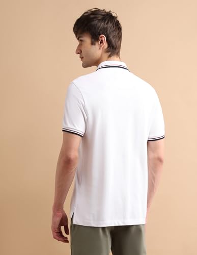 Image of U.S. POLO ASSN. Solid Slim Fit Polo T Shirts for Men - 100% Cotton, Half Sleeve Mens Tshirt - 3XL, White