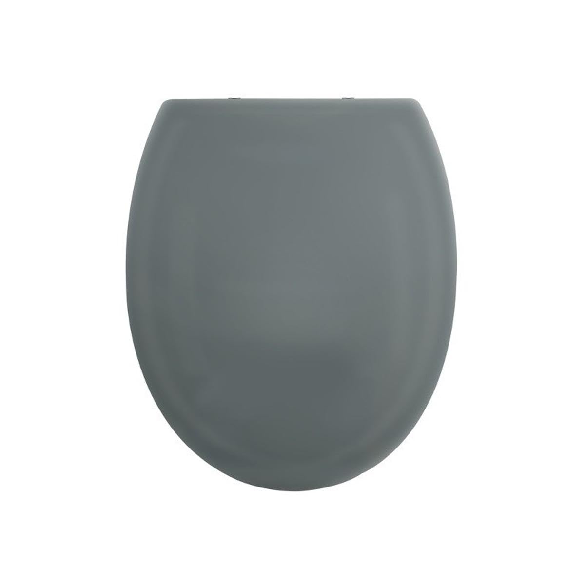 spirella Oval Toilet Lid with Quick Release Function and Soft Close Mechanism Antibacterial Toilet Seat Made of Thermoplastic and Rustproof Stainless Steel Removable Anthracite