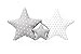 3 pezzi cuscino set stella asterisco cuscino decorativo circa 60 cm / 28 cm camera dei bambini deco stella cuscino cuscino bambino con imbottitura per camera da letto culla ragazza ragazzo SET1