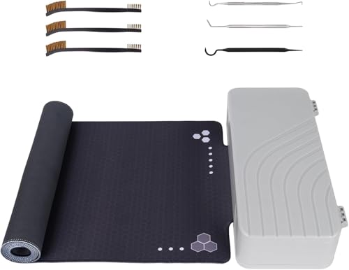 BOOSTEADY Alfombra de limpieza para armas, 36 x 12 pulgadas, gran alfombra de limpieza antideslizante, almohadilla de limpieza para rifle con cepillo de limpieza y caja de almacenamiento