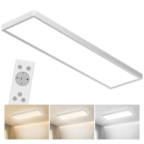 Bowfar LED Deckenleuchte, Leuchten Deckenlampe Rechteckig mit Fernbedienung Dimmbar...