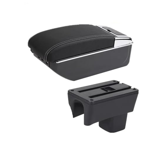 車用アームレスト内装詳細収納ボックス改造パーツに適合するスズキに適合するスイフト用 2005 2006 2007 2008 2009 2010 2011-2024(C white line)