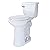 WinZo WZ5888CU Extra Tall Toilet Two Piece 21.25" Elongated Bowl Front Left 3-inch 1.28 GPF for Seniors, Tall & Disabled People Bathroom White