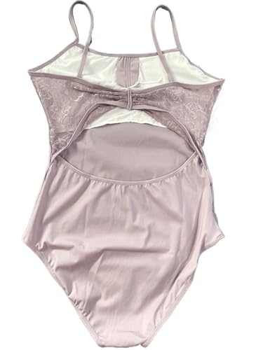 GMGQJST Maillot Ballet Mujer Leotardo de ballet for mujer, elegante mono de baile for adultos, ropa de práctica diaria de ballet y yoga, leotardo de encaje(Purple,M)