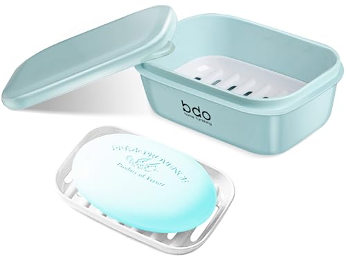 Doter Estuche de jabón de viaje, contenedor de jabón a prueba de fugas con tapa, soporte portátil para jabón de barra para viajes, jaboneras para baño, ducha, gimnasio, escuela, camping, vacaciones,