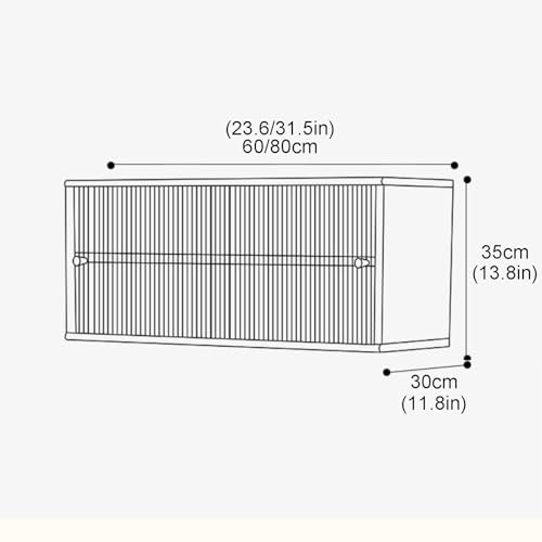 Regulowane półki, szafki kuchenne z drzwiami ze szkła hartowanego, wolnostojąca szafka do przechowywania, do jadalni, gabinetu, salonu, wiśnia, B, 80 x 35 x 30 cm