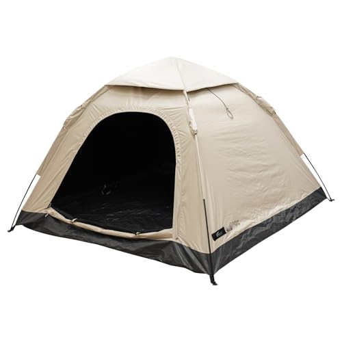 FIELDOORワンタッチテント　ベージュ FIELDOOR テント ワンタッチ 200cm 2人用 3人用 4人用 中型 遮光