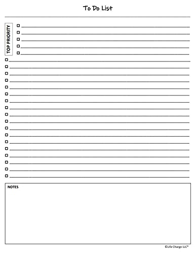 To Do List Notepad, 50 Page Planner Pad. Undated Todo Checklist W/ Priority & Note Sections. Organize & Track Projects, Clients Or Daily Tasks. 8.5 X 11, A4 Sheets. Made In The Usa. #TOP2