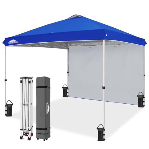 EAGLE PEAK 3m x 3m Pop Up Canopy Tent with 1 Sidewall, Easy Setup Event Tent, Canopy Tent, Blue