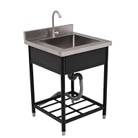 Amazon.co.jp: 屋外流し台 ステンレス 蛇口付き シンク 水栓付 幅広