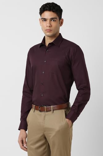 Image of Van Heusen Men Cotton Solid Slim Fit Formal Shirt