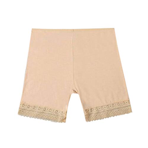 Togethor Shorts Underwear Yoga Shorts Stretch Safety Leggings Elastic Safety Lace Soft Undershorts for Women Girls Beige