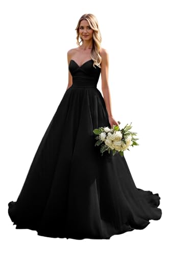 Strapless Wedding Dresses for Bride Sweetheart Tulle Long Puffy Bridal Gowns for Lawn Wedding 2025