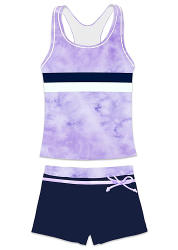 Image of Little Girls' Summer Swimwear Two Piece Boyshort Tankini Kids Swimsuit