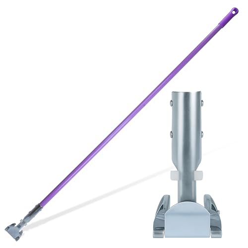 Image of SPARTA Jaw Clamp Dust Mop Handle, Floor Dust Mop Frame Handle, Gripper Holder with Clip-On Connector for Floor Cleaning, Janitorial Supplies, Commercial Use, 60 Inches, Purple