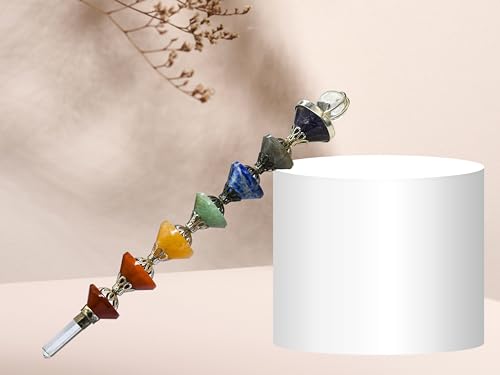 Image of Crystal Heaven Crystal Chakra Wand Healing Crystal Wands - Chakra Cone Pyramid Crystal Wand For Meditation, Healing, Yoga, Magic And More - Crystals And Healing Stones Gift