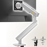 NB ERGONOMIC モニターアーム シングル ワンタッチVESA 取付簡単 最大32インチ 耐荷重9kg クランプ式・グロメット式対応 【A5 シルバー】 image