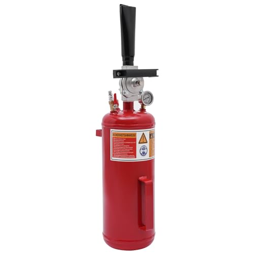Xigner Inflador de neumáticos profesional de 8 litros, inflador de neumáticos con manómetro de glicerina para coche, moto, bicicleta, coche, máx. 145 psi (rojo)