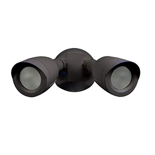 Ciata 20-Watt LED Bullet Head Outdoor Security Flood Lights with Dual Head, RoHS and FCC Complaint, IP65 Rated, 1900 Lumens, 2KV Surge Protection, Die-Cast Aluminum Material in Bronze Finish – 3000K