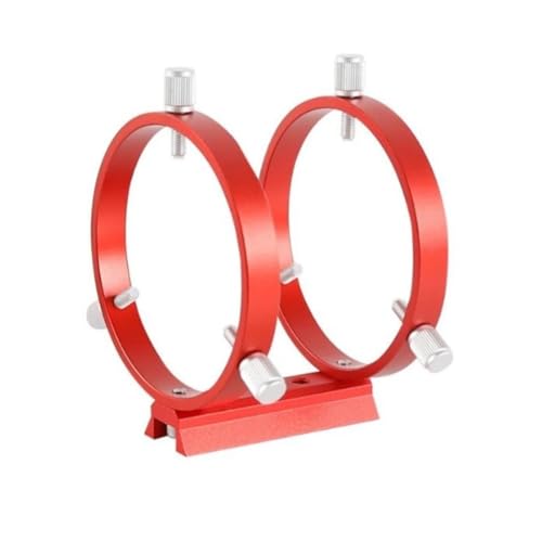 Anillos guía de 102 mm para telescopios con placa y tornillos en rojo