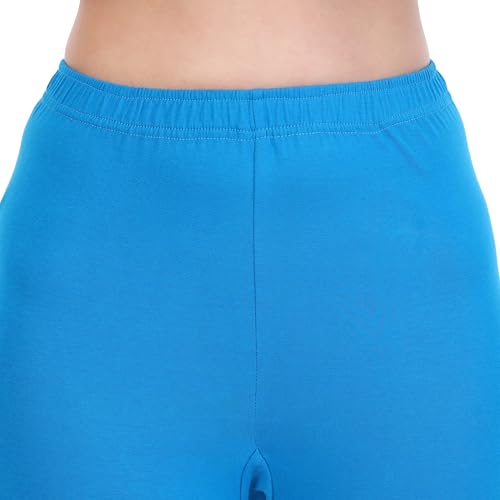 Image of TPF Women Cotton Lycra Ankle Length Leggings | 4 Way Stretchable | Mid Waist Slim Fit Tights | Soft Comfortable Ankle Legging for Girls & Ladies