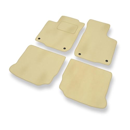 Mossa Tapis de Sol Velours adapté pour Volkswagen New Beetle I (1998-2005) - Premium Tapis de Voiture - Beige 1
