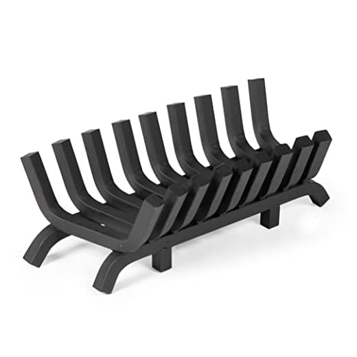 TITAN GREAT OUTDOORS Fireplace Grate Heavy Duty 30 in Wide with 1.25 in Thick Solid Steel Bars Wood Burning Fire Places