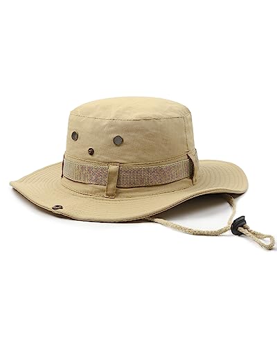 Image of XXL Boonie Sun Hat for Big Heads, Military Tactical Safari Hat with Chin Strap, Outdoor Hat for Fishing, Hiking, Hunting