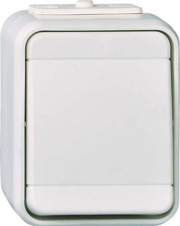 Schneider Electric Elso Universal Schalter, 1-fach, Aufputz, IP44, 10A, Steckklemme, Aquatop, licht/basaltgrau, Artikelnummer 441609