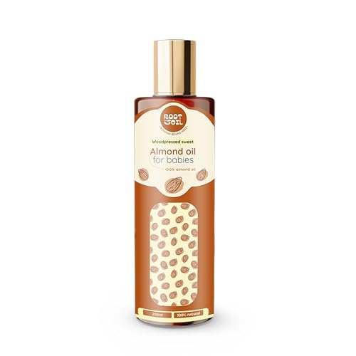 Image of ROOT and SOIL Wood-Pressed Sweet Almond Oil - 200ml Refill Pack | Save More on Your Favourite | Baby Massage Oil | Wood-Pressed Pure Almond Oil | 0+ Months | No Preservatives | Phototherapy Support