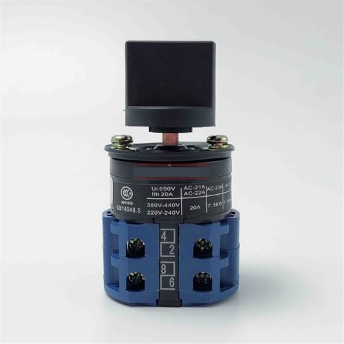 Interruptor de leva de 3 posiciones ON-OFF-ON de 660V y 20A con 8 terminales 2