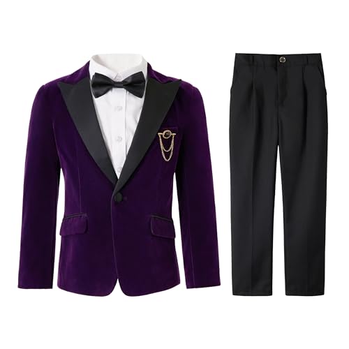 Smoking Velours pour Enfants LOLANTA : Costume de Mariage Garçon Chic pour Bal et Cérémonie
