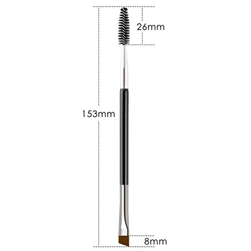KINGMAS 4 Pieces Angled Eyebrow Brush Double-Ended Eye Brow Brush and Spoolie Brush & Steel Brow Comb Set Makeup Tool