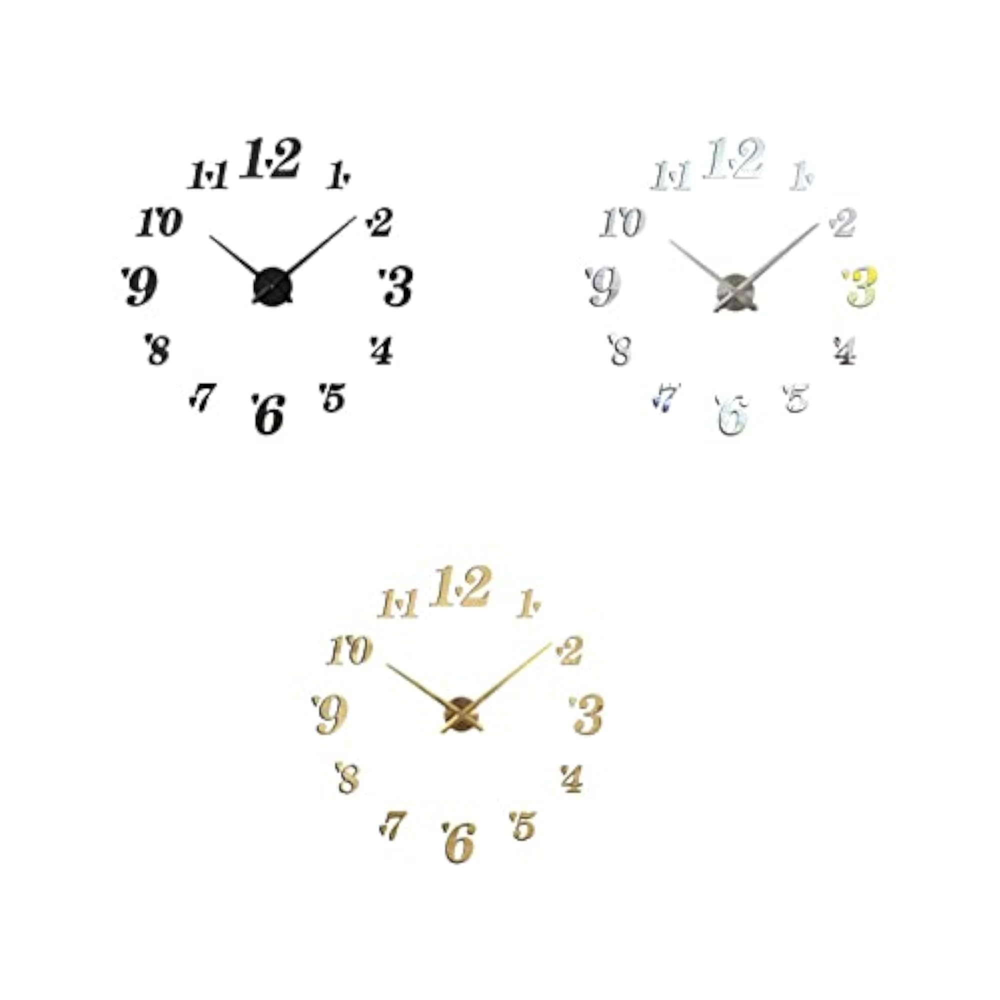 Acrylic DIY Wall Clock Large Wall Stickers Clock Arabic Numerals