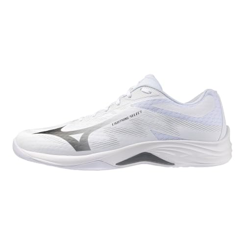 Zapatillas Mizuno Lightning Select U en blanco y gris con diseño ligero